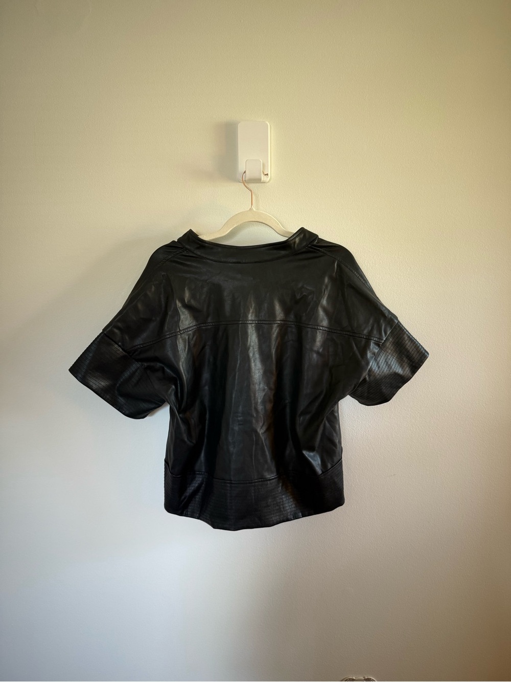 Tuckernuck • NWT Sofia Shirt Faux Leather Trapunto Stitch Button Up Black Small - Picture 8 of 10
